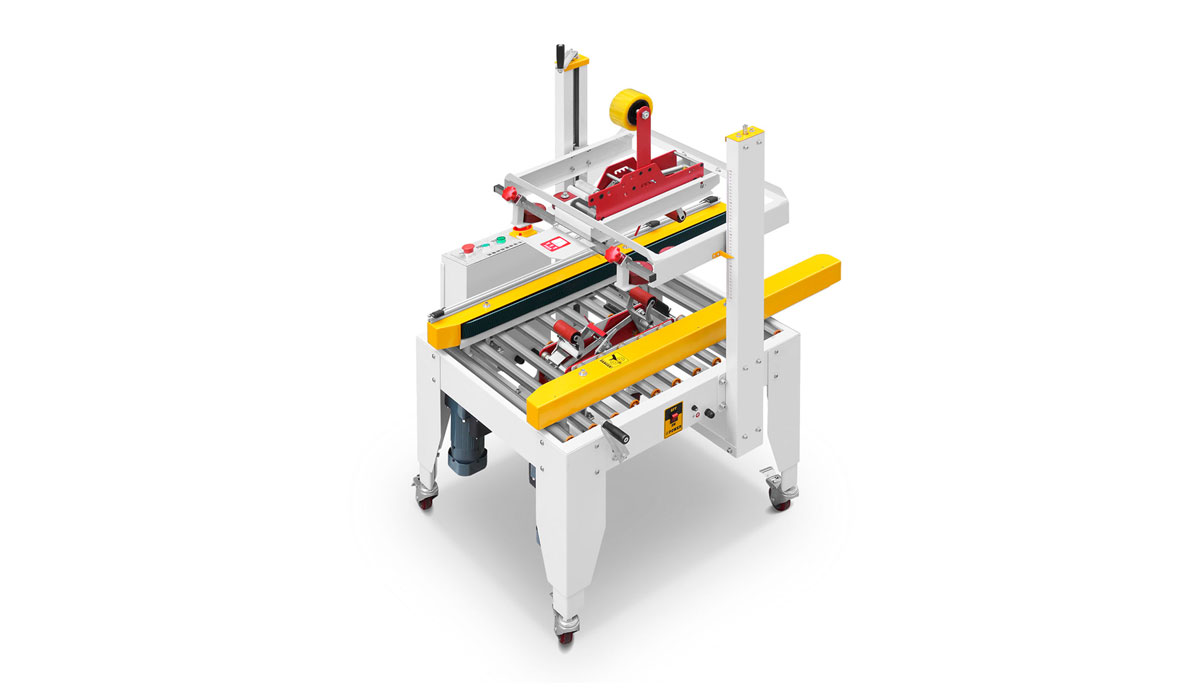 JS-FXZ500B 左右驅動配(pèi)聯線手動自動(dòng)折蓋膠帶封箱(xiang)機